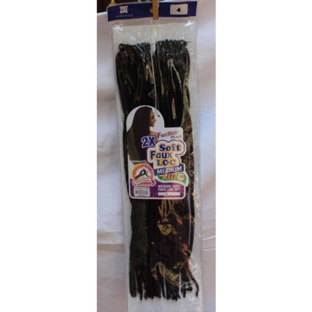 SHAKE-N-GO FREETRESS BRAID 2X SOFT FAUX LOC COLOR 4 MEDIUM LIGHT 20" CROCHET